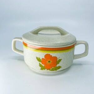 Vintage Lenox Temper-ware Fire Flower Sugar Bowl w/ Lid 8 oz USA